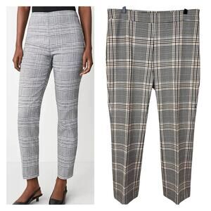 Ann Taylor The Side-Zip Ankle Plaid Pant Sz 10 High Waist Straight Leg Trousers